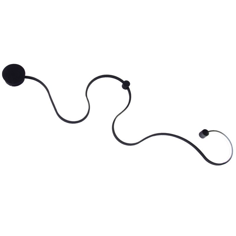 Modern Creative Simple Curved Aluminum LED Black Wall Lights