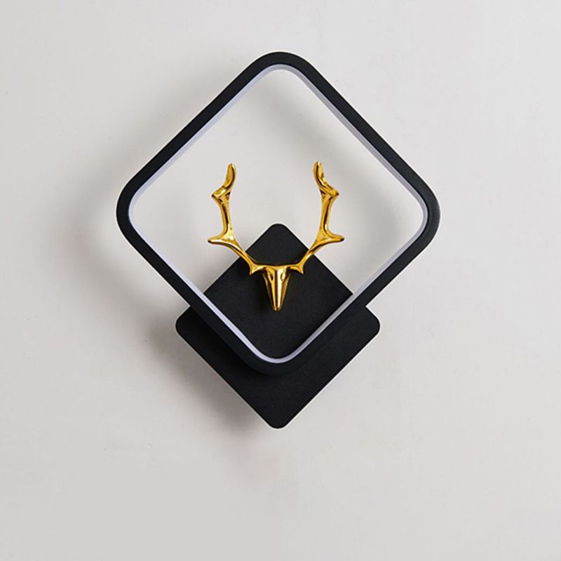 Contemporary Wall Light Geometric Shape LED Wall Sconce with Metal for Bedroom