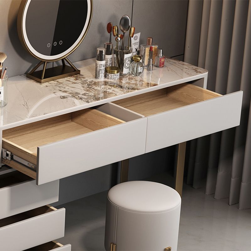 Contemporary With Drawer Gray Lighted Mirror Bedroom Make-up Vanity