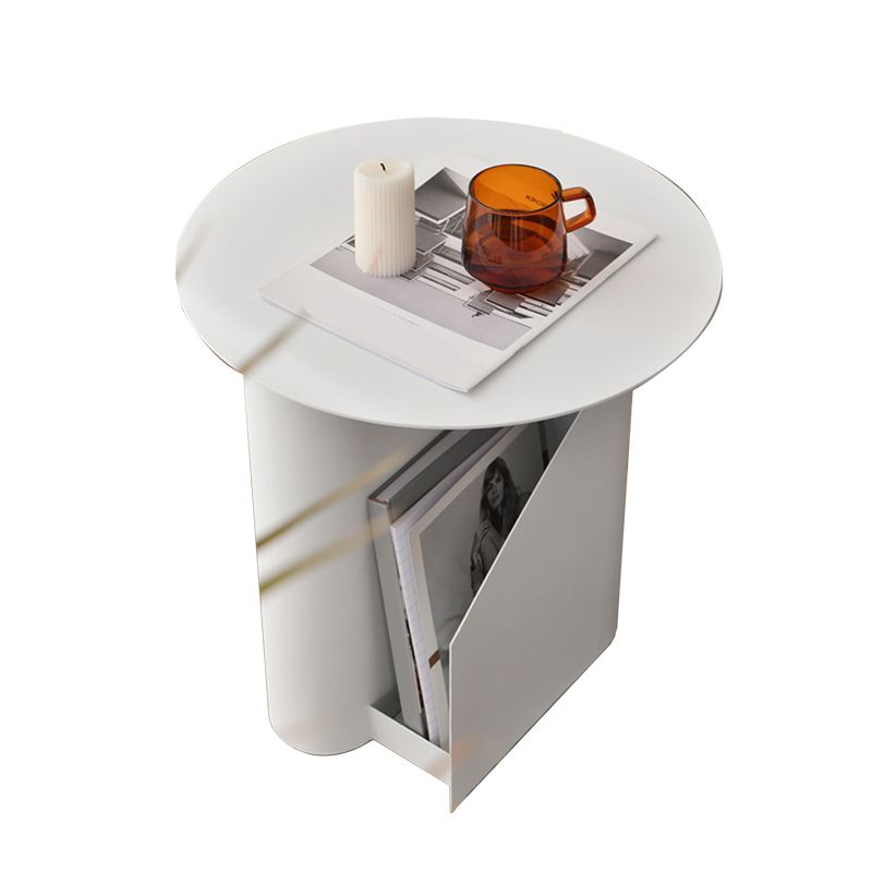 Contemporary Round End Table 18.5" Tall Metal Pedestal Side Table