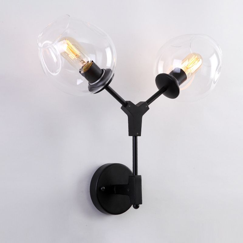 Fissature a parete geometriche a 2 luci lampada da parete in metallo moderno