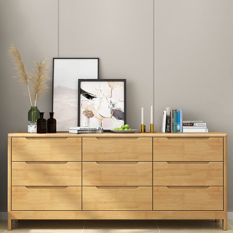 Contemporary Solid Wood Storage Chest Matte Finish Bedroom Dresser