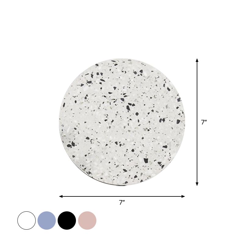 Scheibe geformte LED Wandleuchte minimalistische Terrazzo -Schlafzimmer Wandhalterung Licht in Rosa/Blau/Schwarz, 7 "/10" W.