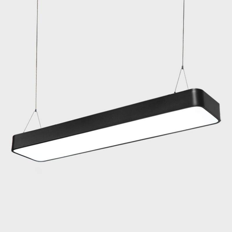 Rechthoek eiland plafondlicht moderne metalen keukeneilandverlichting met acryl schaduw