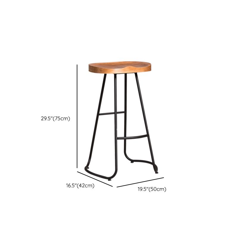Metal Dining Stools Contemporary Armless Bar Stools with Footrest