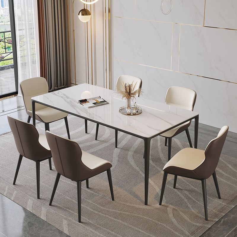 Sintered Stone Home Dining Table Industrial Rectangle Kitchen Table