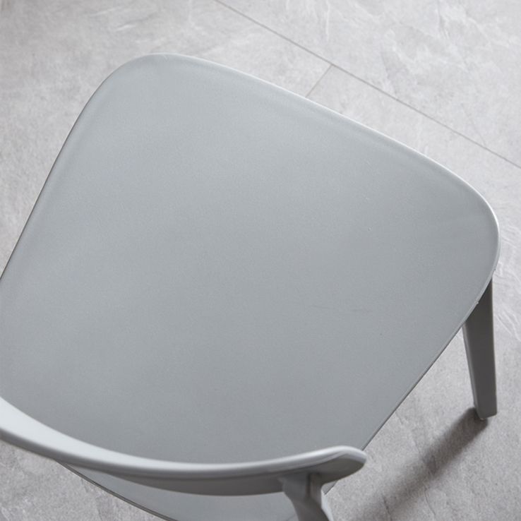 Stackable Armless Dining Chairs Plastic Open Back Dining Side Chair (Set of 4)