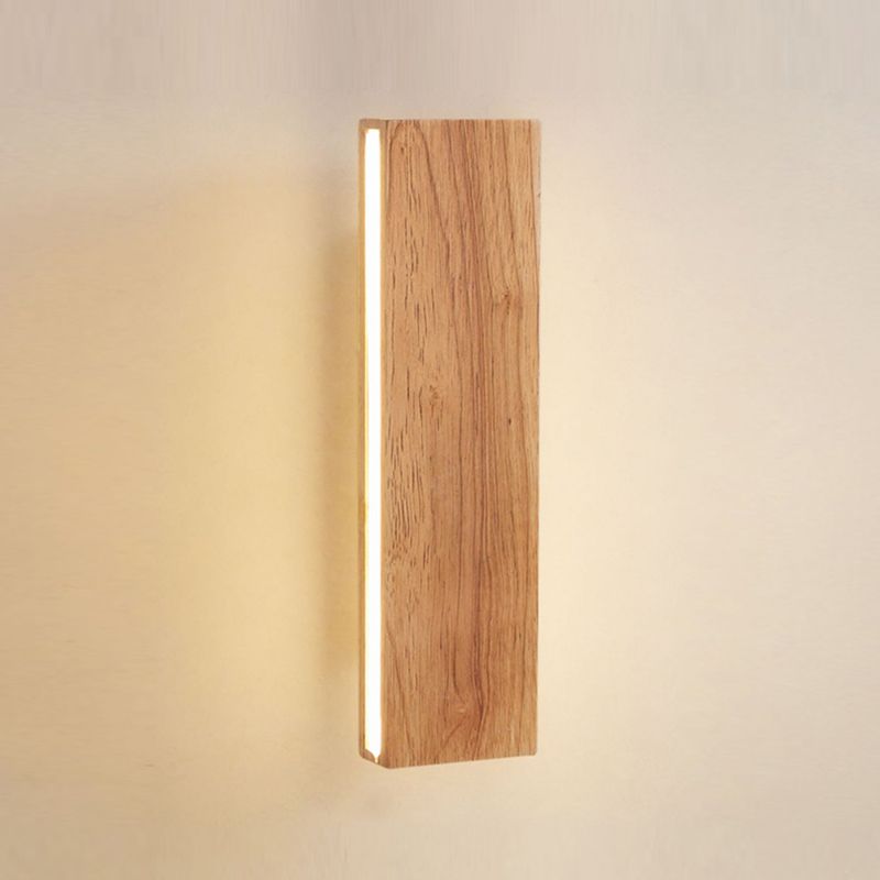 Modernism Beige Finish Single Wall Mounted Sconce Wooden Wall Light