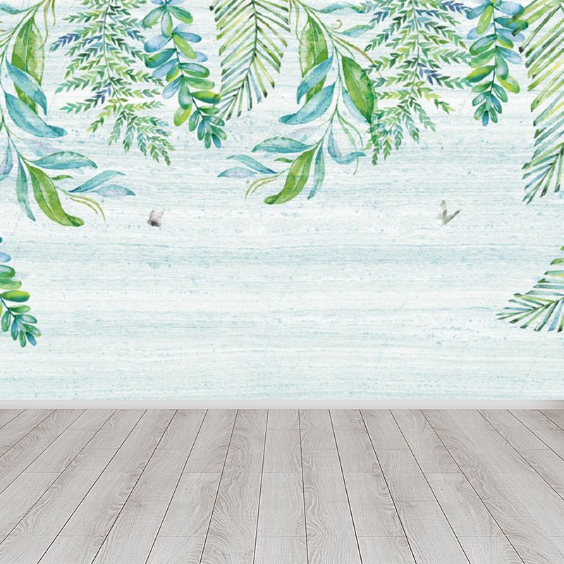 Extra Large Botanical Mural Light Color Non-Woven Wall Art for Indoor Decor, Customised