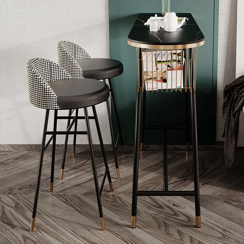 Glam 1/2/3 Pieces Pub Dining Set Living Room Metal and Stone Bar Pub Table Set