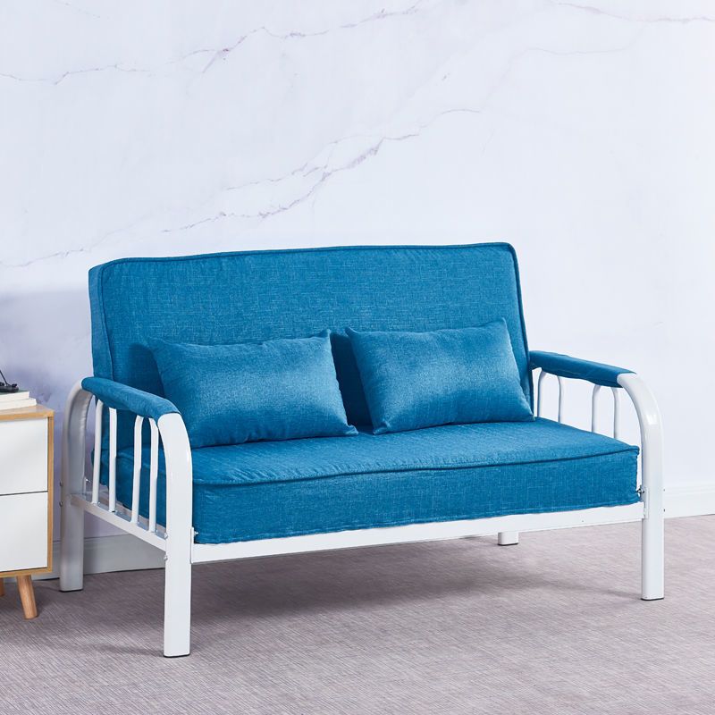 Linen Contemporary Square Arm Sleeper Sofa Washable Convertible Sofa