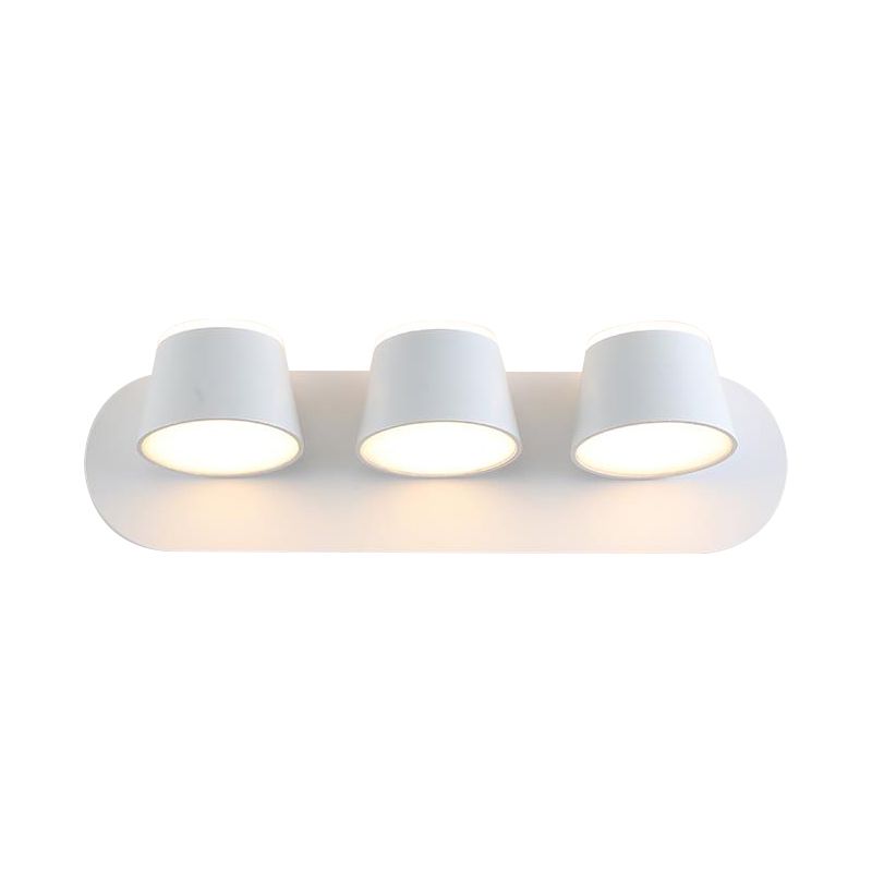 1/2/3 Lights Clice murale de la chambre avec une nuance en métal à cône MODERNE BLANC / VANIÈME ÉCLAIR
