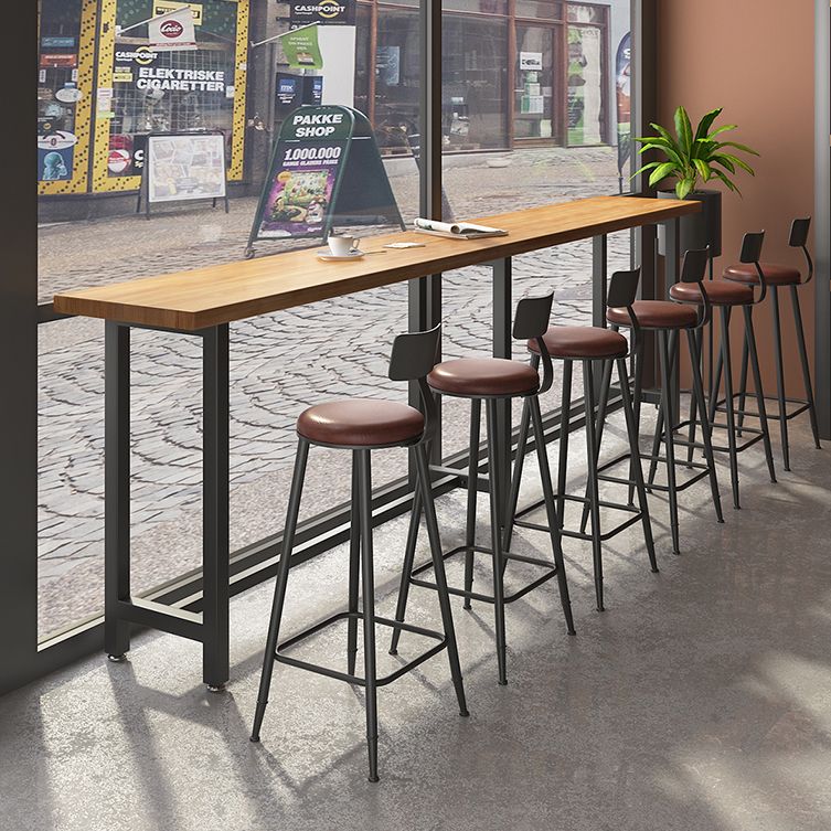 Modern 1/7 Pieces Bar Table Set Rectangle Pine Wood Counter Table with Stools for Shop