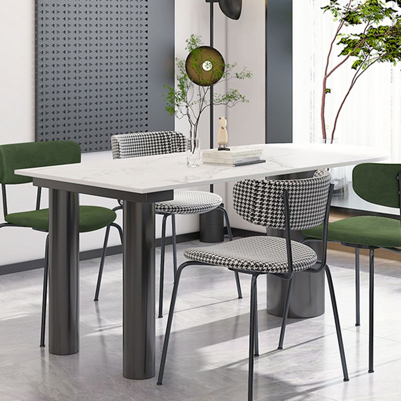 Mesa de piedra sinterizada de forma libre de metal moderno para comedor y cocina