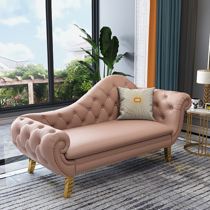 Glam Chaise Lounge Chair Solid Color Chaise Lounge with Pillow
