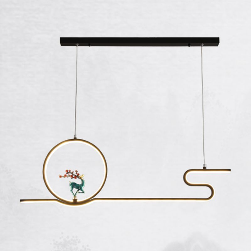 Estilo contemporáneo Luces colgantes de forma lineal Metal Lighting de 2 luces