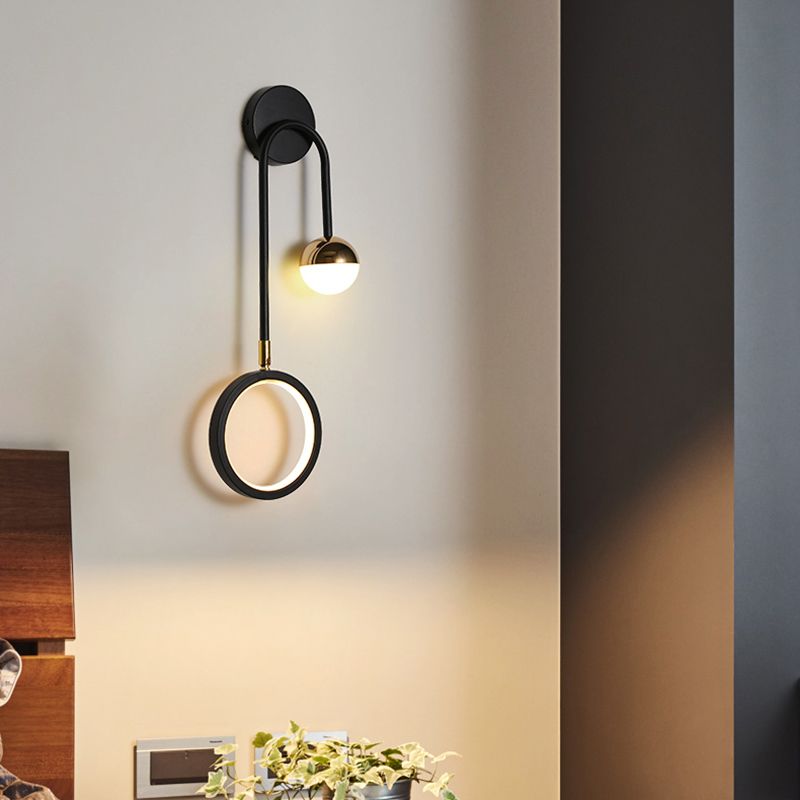 Modern Style Round Wall Mounted Lamps Metal Multi Lights Wall Sconces