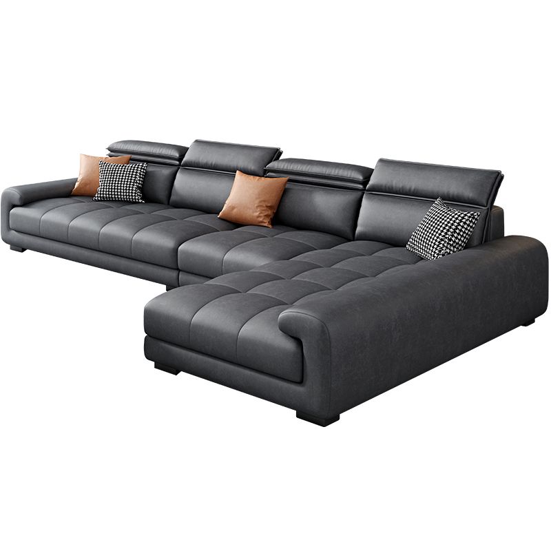 4-seater Sectional with Adjustable Head Pillow for Living Room