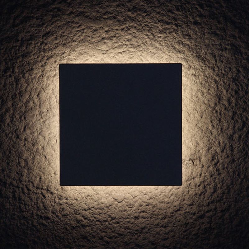 6" Height Simplicity Metal Wall Light Modern Style Geometric Patio Aisle Sconce Light in Frosted Black