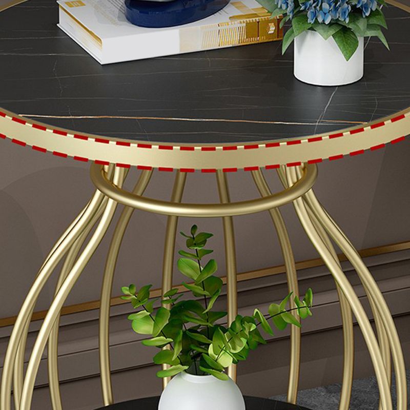 Modern Luxurious Metal Side Table Round Frame Sofa Side Accent Table