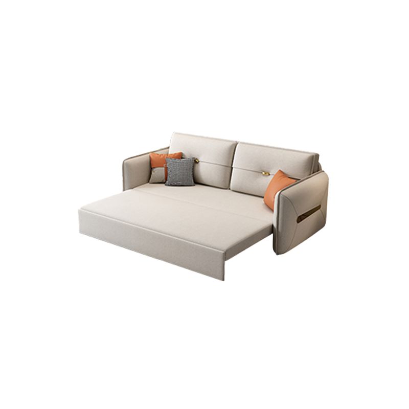 Contemporary Square Arm Faux Leather Stain Resistant Bed Settee