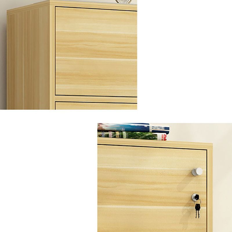 Scandinavian 15.7"L Book Shelf Wood Standard Bookcase With Doors