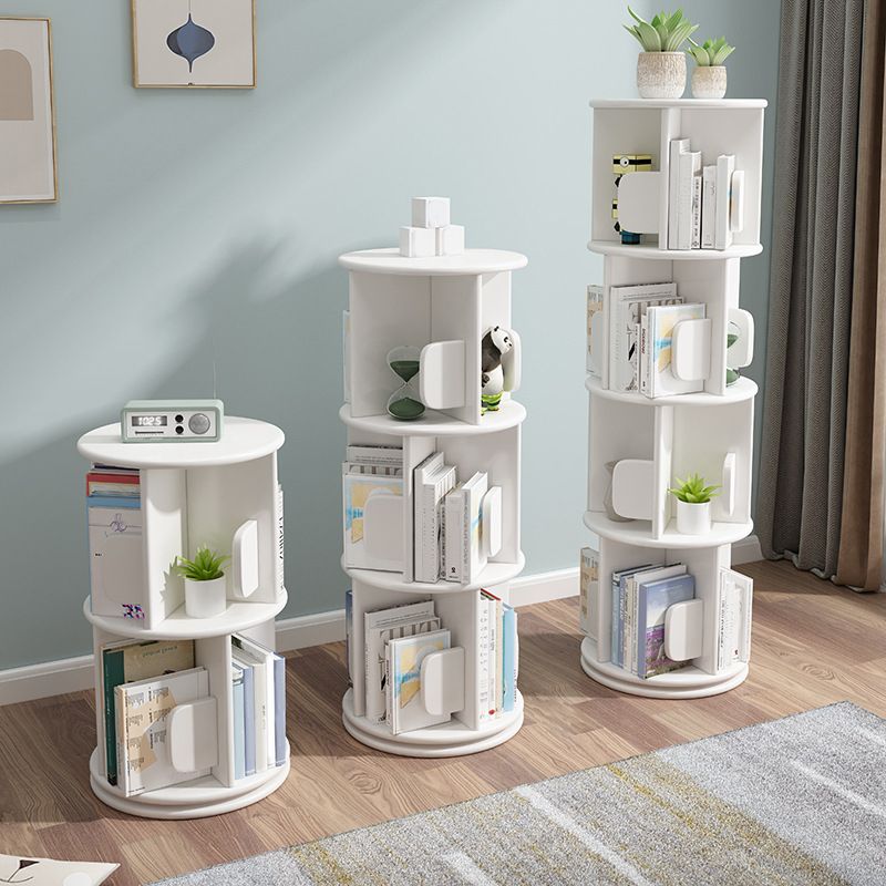 Modern Corner Wood Bookshelf Vertical Bookcase for Living Room and Study Room