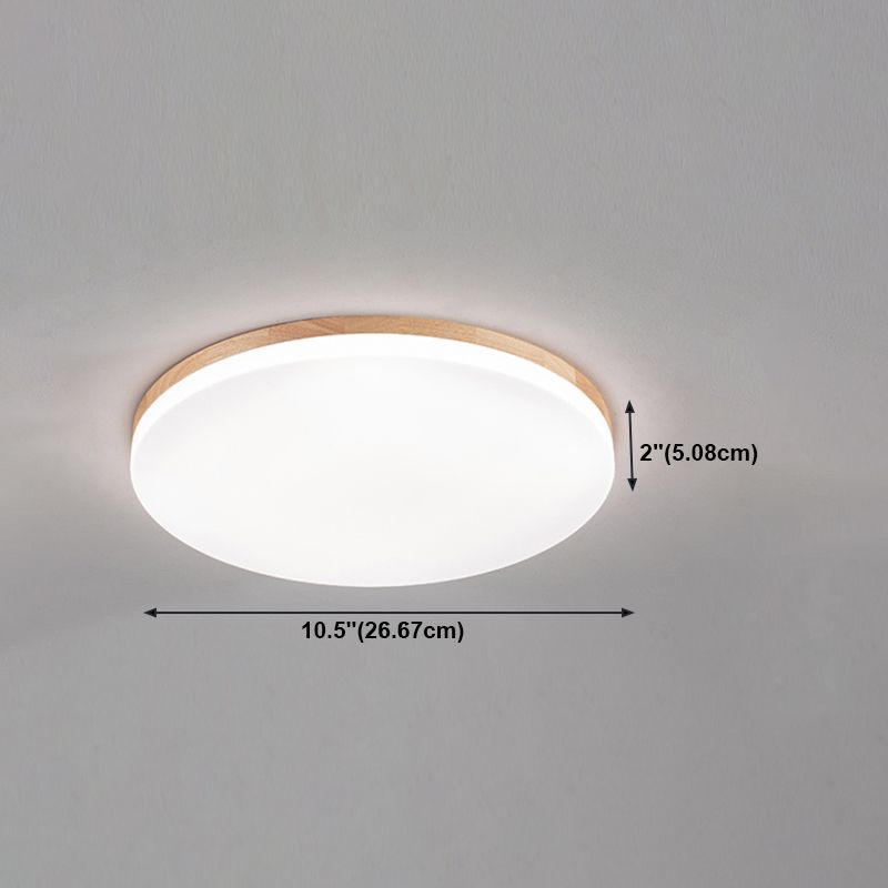 Wooden Flush Mounted Ceiling Lights LED Flush Mount Light with Acrylic Shade
