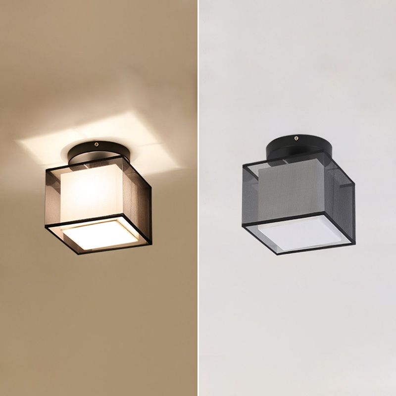 Inbouw plafondlamp in Aziatische stijl, stof, voor woonkamer, eetkamer