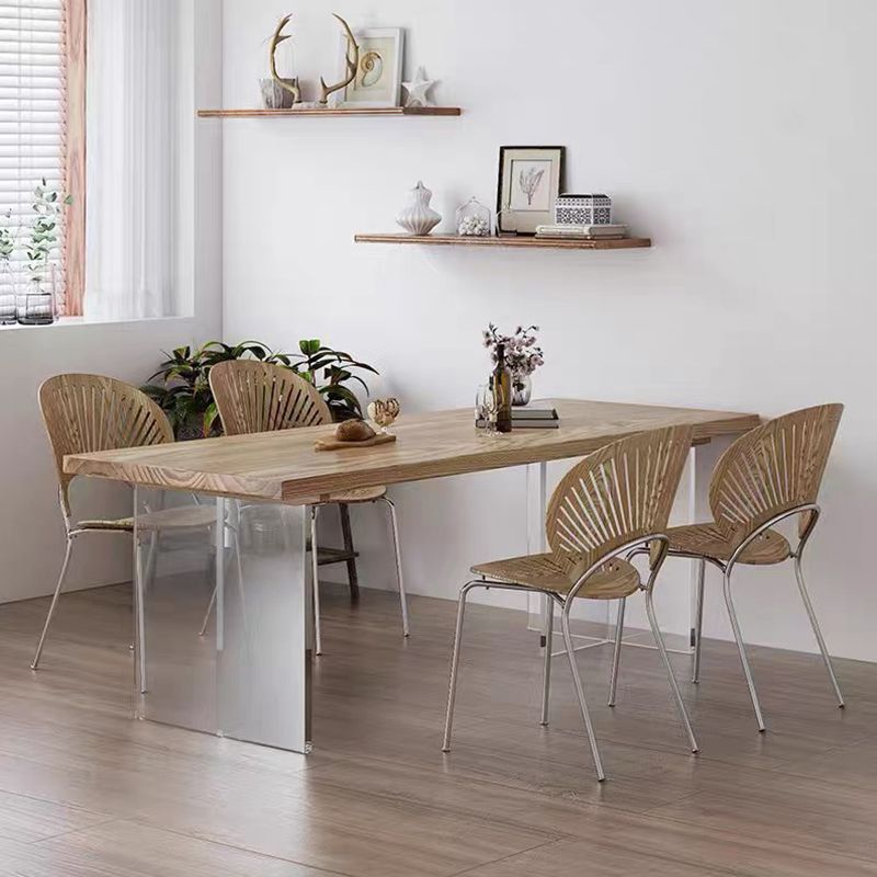 Modern Dining Set 1/2/5 Pieces Rectangle Pine Wood Dining Table for Dining Room Kitchen