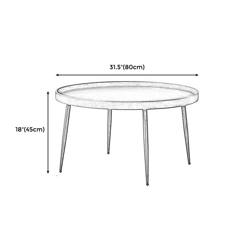 4 Legs Round Tray Top Coffee Table Contemporary Wood Coffee Table