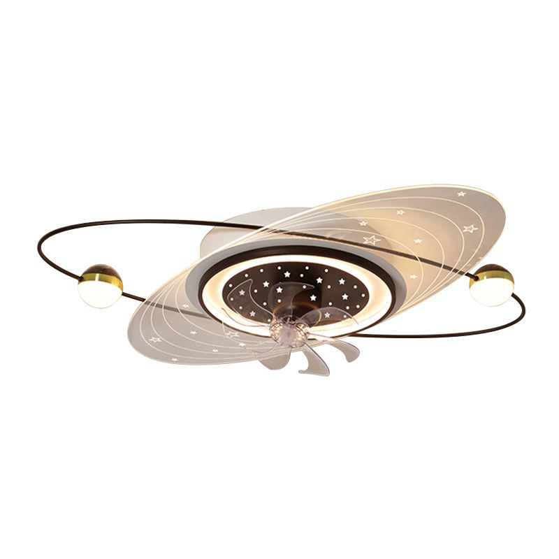 Modern Style Geometry Ceiling Fan Lamps Metal 3 Light Ceiling Fan Lighting for Bedroom