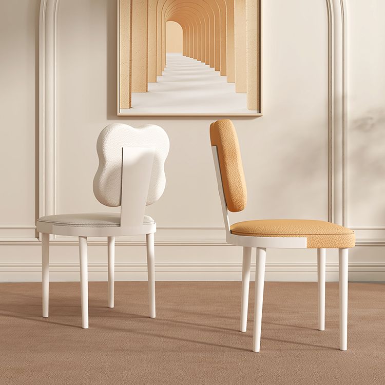 Contemporary Indoor Faux Leather Upholstered Armless Side Dining Chair