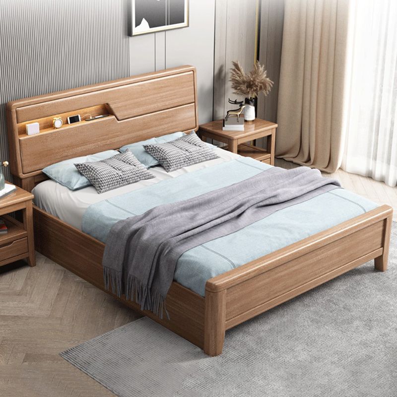 Scandinavian Trundle Bed Walnut Bed Frame With Custom Gold Legs
