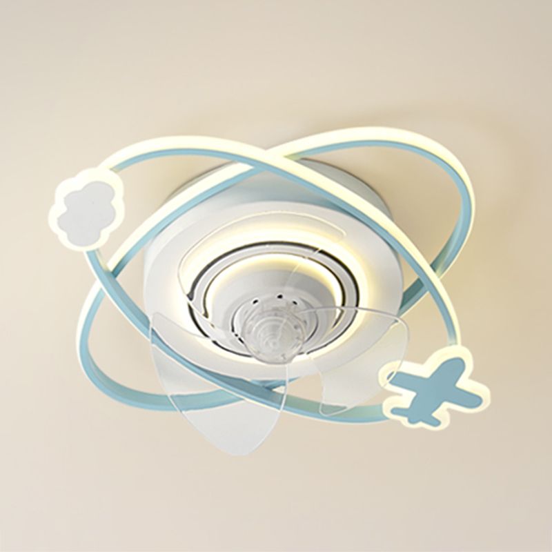 Ventilateur de plafond Light Milmalist Metal Kids Bedroom LED près du plafond lampe
