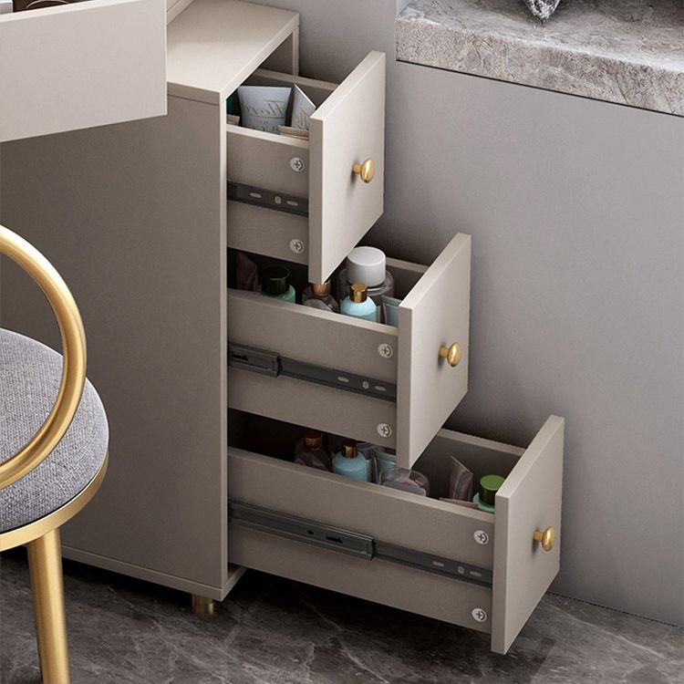 Mirrored Vanity Table and Stool Set 33.4" Wide Vanity Dressing Table