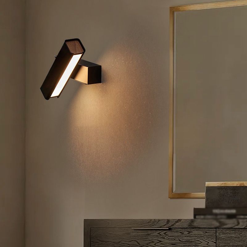 Square Metal Wall Sconce Modern Style Single Light Wall Mount Lighting