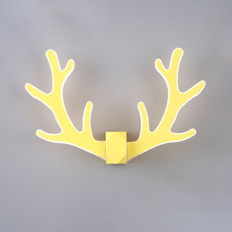 Macaron Nordic Style Sconce Light Antlers Acrylic and Plastic LED Wall Light Fixture