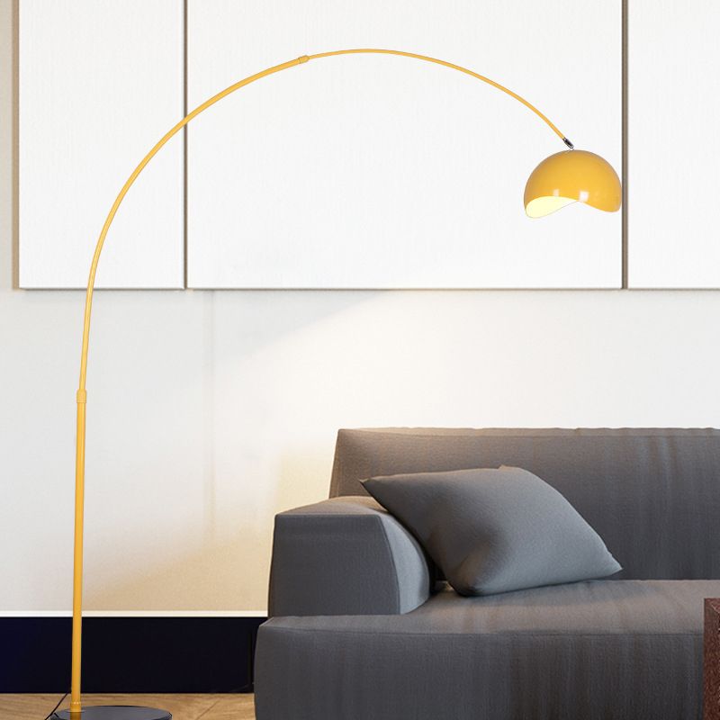 Angelrute stehend Bodenlicht moderne Metall 1 Glühbirne Schwarz/Gelbe Stehlampe mit Kuppelschatten