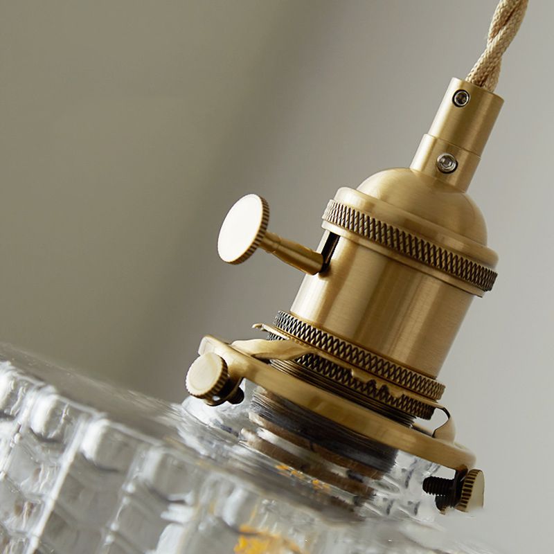 Lampada sospesa in bronzo in bronzo in vetro in stile a sospensione geometrica in stile retrò industriale per sala da pranzo