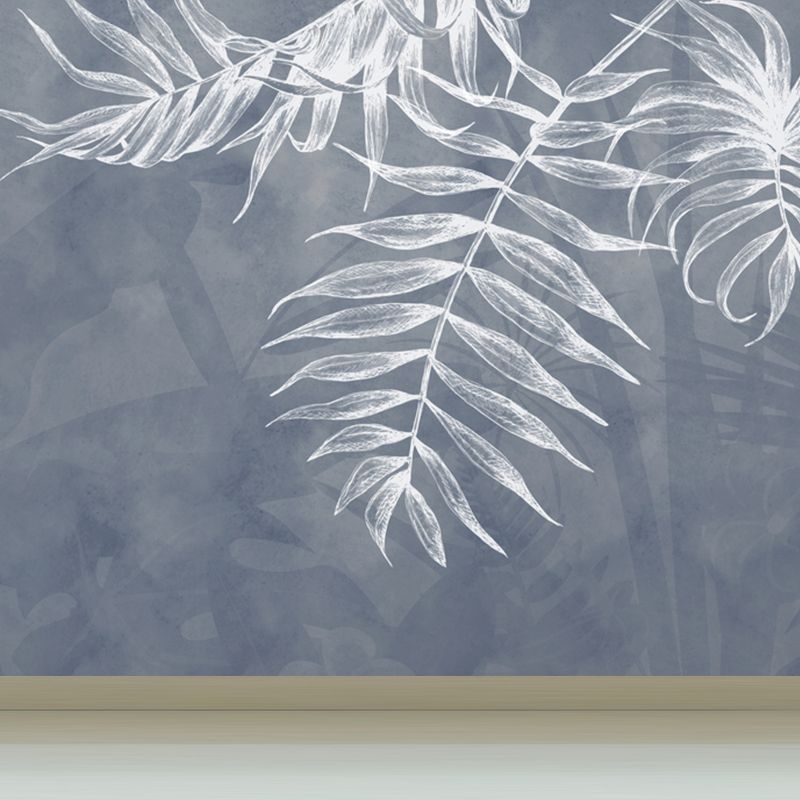 Pastel Color Leaves Mural Wallpaper Moisture-Proof Wall Covering for Living Room