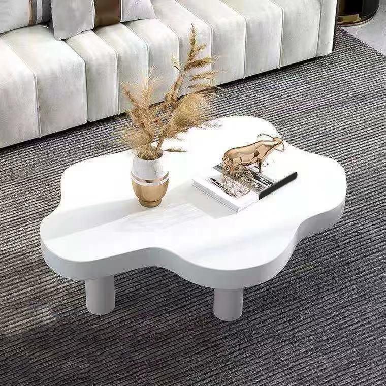 Scandinavian Free Form Coffee Table with 3 Wooden Legs in Pine Wood