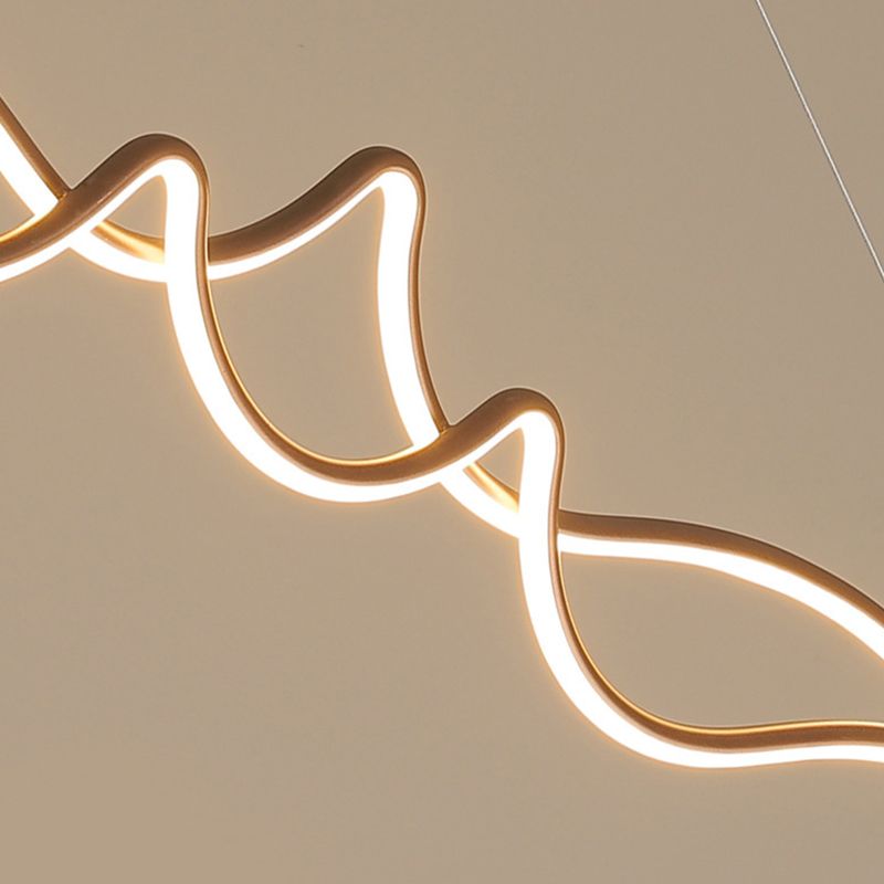 Nordic Aluminum Island Light Linear 2 Lights LED Island Pendant for Dining Room