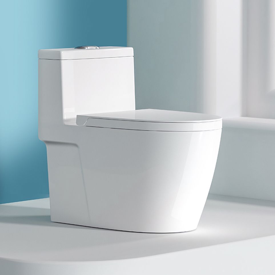1-Piece Flush Toilet 1.2/1.6 GPF Elongated Toilet Bowl for Bathroom
