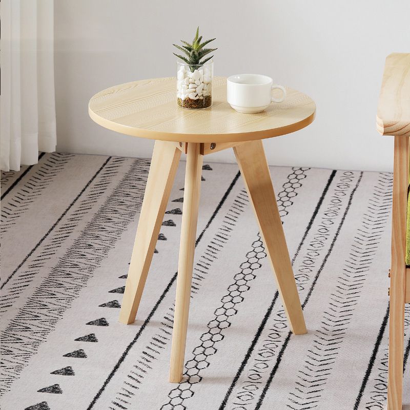 3 Legs End Table Natural/black/white Round Wood Side End Table