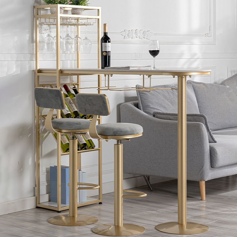 Sintered Stone Top Irregular Shape Bar Table Luxurious Bar Table with Double Pedestal