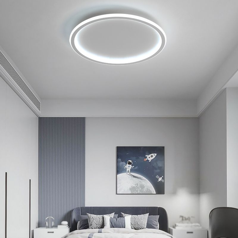 Round LED Ceiling Light Modern Ceiling Mount Lamp with Silica Gel Shade for Bedroom