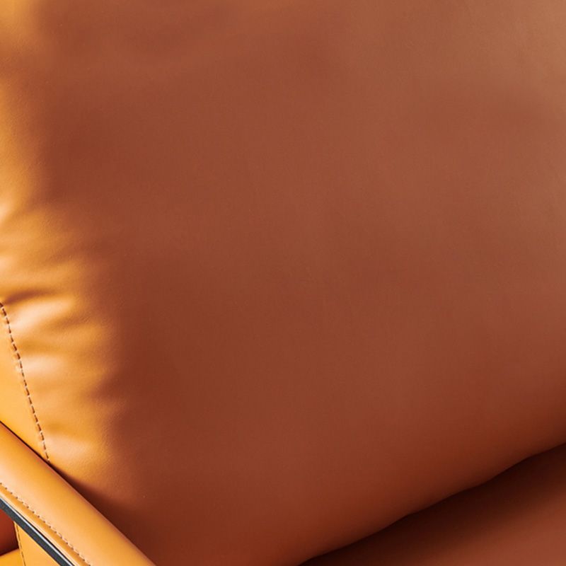 Solid Color Office Leather Arms Included with Cushion with Black Legs Armchair