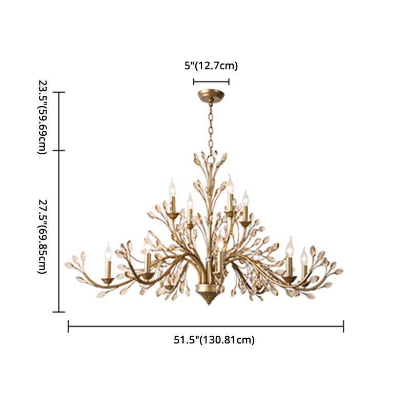 Suspended Lighting Fixture Traditional Crystal Branches Chandelier Light Fixture