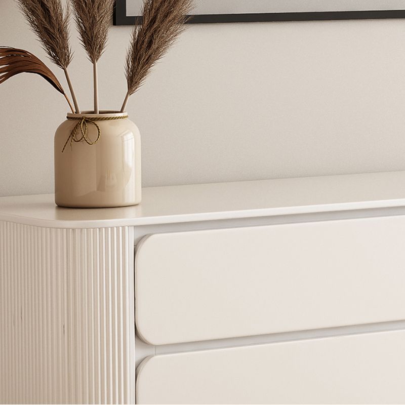 4 Legs White Slate Rectangular Cocktail Table with Storage Drawers